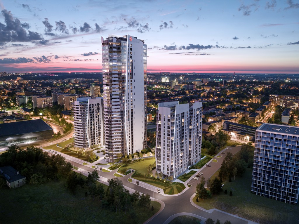 Wizualizacja1. To będzie najwyższy budynek mieszkalny w tej części Polski. W Katowicach powstaje Atal Olimpijska