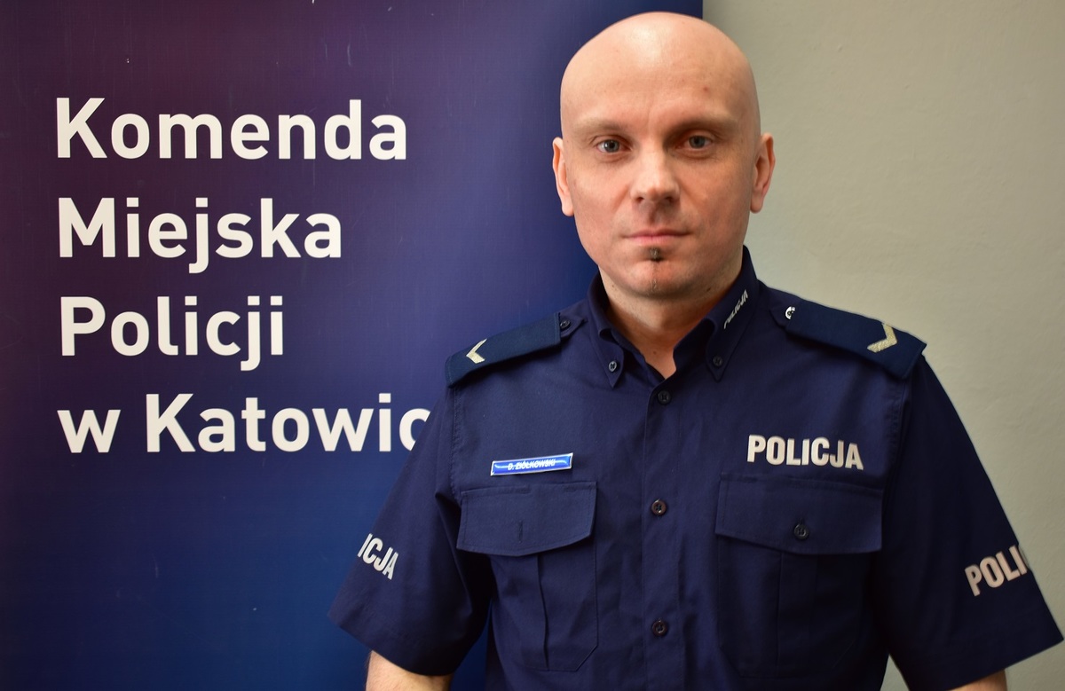 policjant z Katowic sierżant Damian Ziółkowski