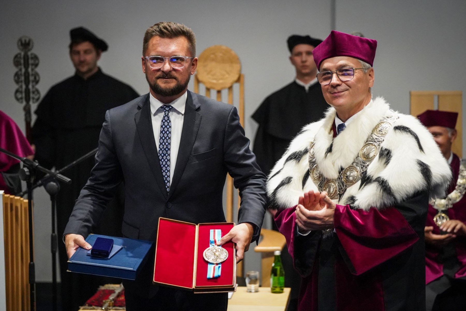 prezydent Marcin Krupa i rektor Arkadiusz Mężyk
