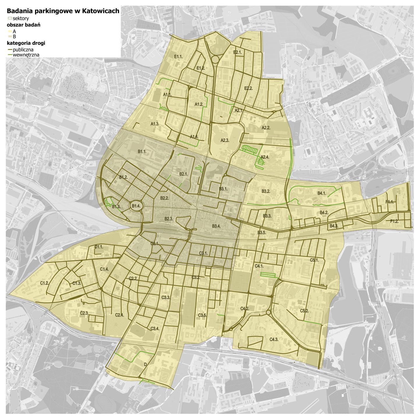 mapa badania parkingowego Katowice