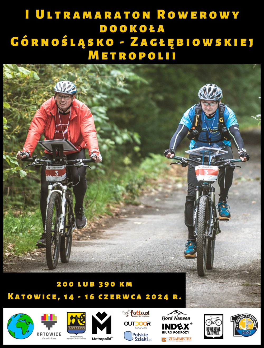 Plakat I Ultramaratonu Rowerowego  dookoła Metropolii 