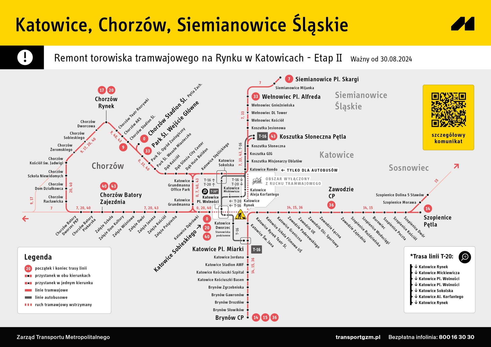 mapa zmian tramwajowych w katowicach