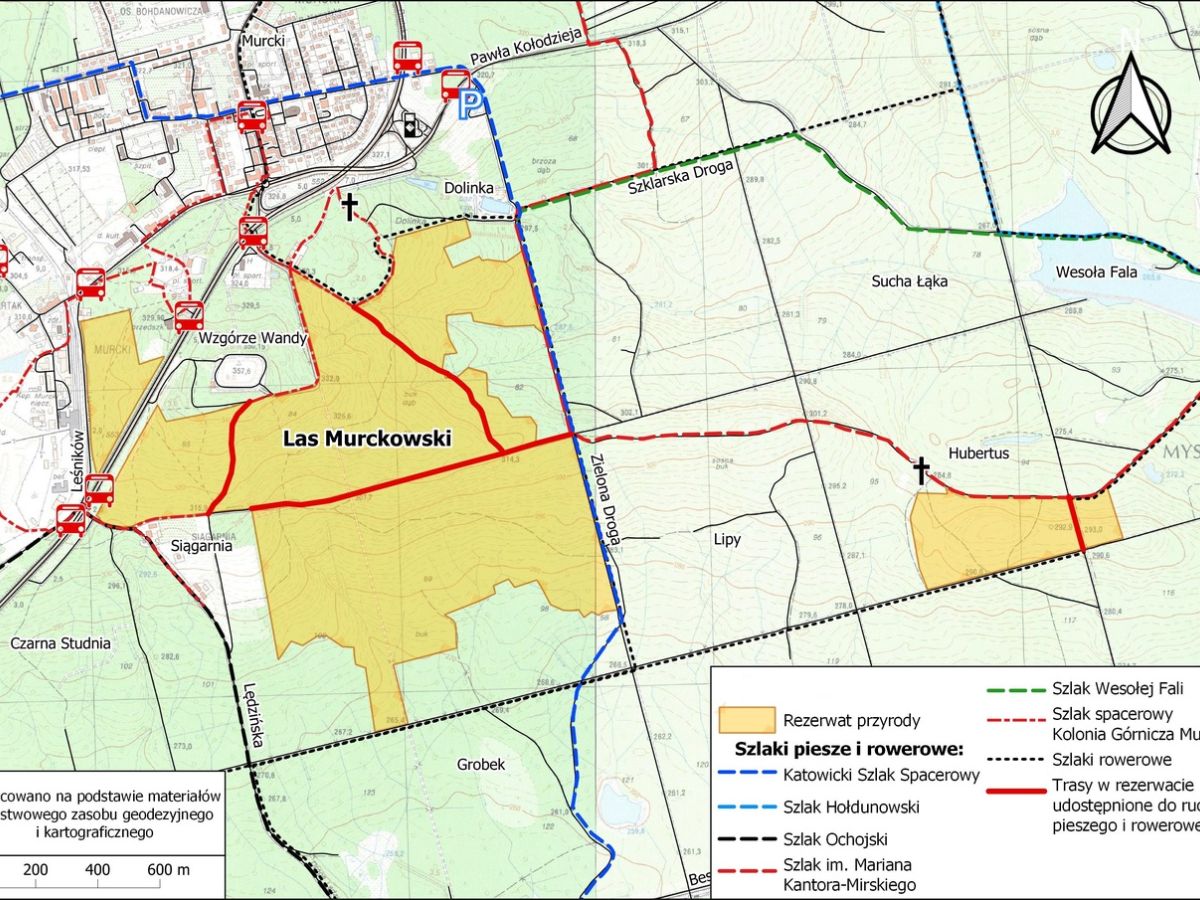 Rezerwat Las Murckowski - mapa