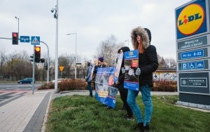 Protest Stowarzyszenia Otwarte Klatki przed Lidlem w Katowicach (3)
