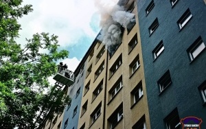 Pożar mieszkania w Tychach (1)