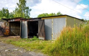 Pożar garażu na Załężu w Katowicach  (1)