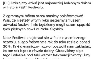 Usunięte oświadczenie na Facebooku Fest Festivalu (3)