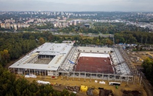Postęp prac na budowie Stadionu Miejskiego w Katowicach [PAŹDZIERNIK 2023] (17)