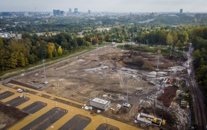 Postęp prac na budowie Stadionu Miejskiego w Katowicach [PAŹDZIERNIK 2023] (16)