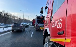Wypadek ciężarówek na A4 w Mysłowicach (2)
