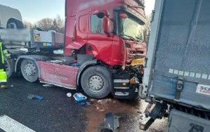 Wypadek ciężarówek na A4 w Mysłowicach (6)