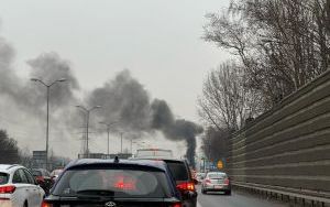 Pożar samochodu na S86 w Katowicach (1)