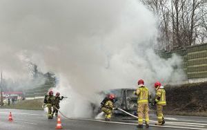 Pożar samochodu na S86 w Katowicach (2)