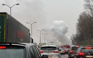 Pożar samochodu na S86 w Katowicach (2)