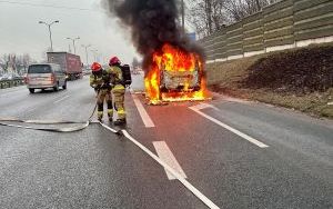 Pożar samochodu na S86 w Katowicach (3)