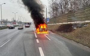 Pożar samochodu na S86 w Katowicach (4)