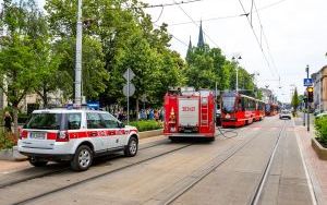Kolizja tramwaju i samochodu na ul. Warszawskiej w Katowicach (03.06.2024) (1)