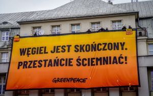 Protest Greenpeace przed Ministerstwem Przemysłu w Katowicach [04.12.204] (14)