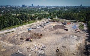 Budowa Stadionu Miejskiego w Katowicach z lotu ptaka! Skończone zbiorniki retencyjne. Rozpoczęło się uzdatnianie gruntu (2)