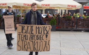 Protest Młodzieżowego Strajku Klimatycznego na rynku w Katowicach (17)