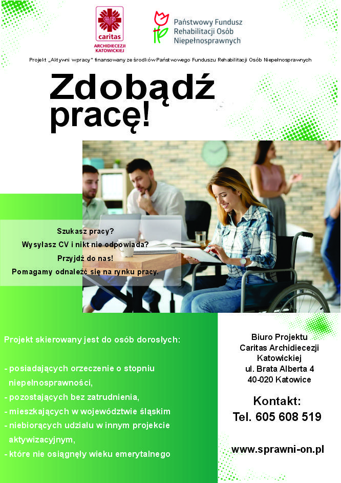 Plakat projektu AKTYWNI W PRACY