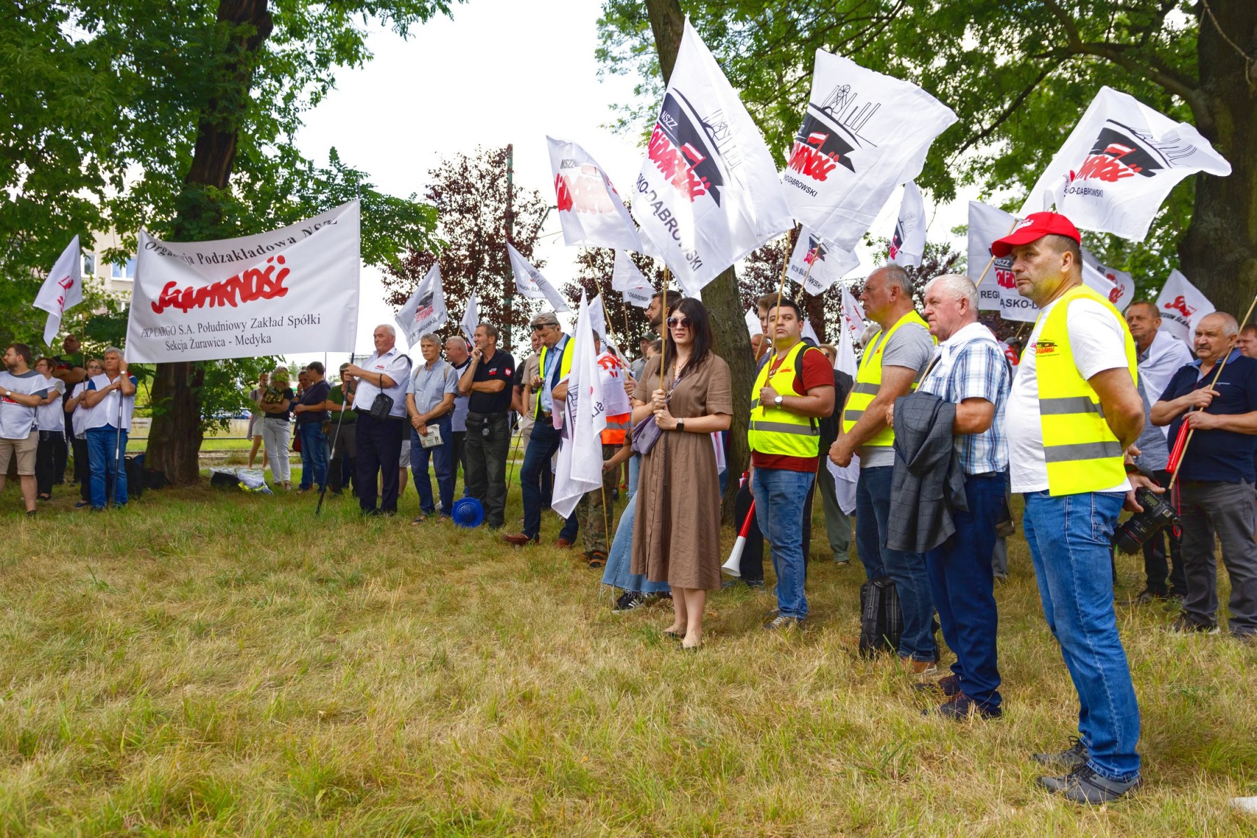 Protest przed PKP Cargo w Katowicach