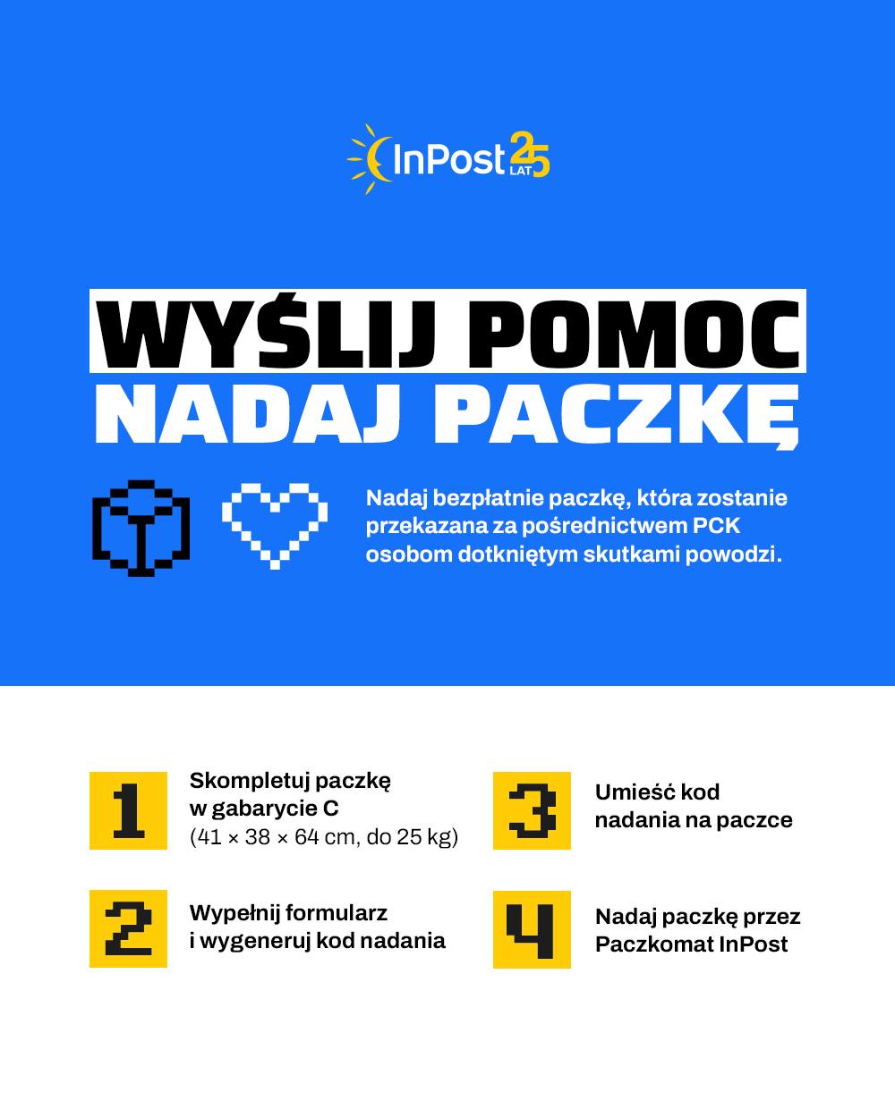 plakat inpost wyślij pomoc nadaj paczkę