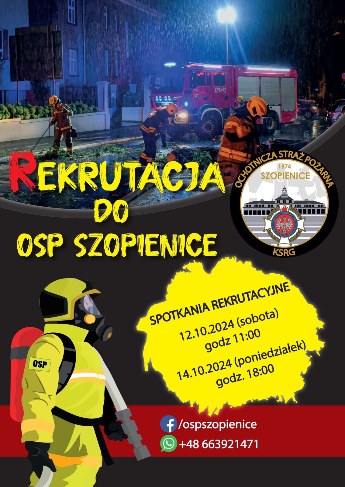 Plakat rekrutacji do OSP Katowice-Szopienice