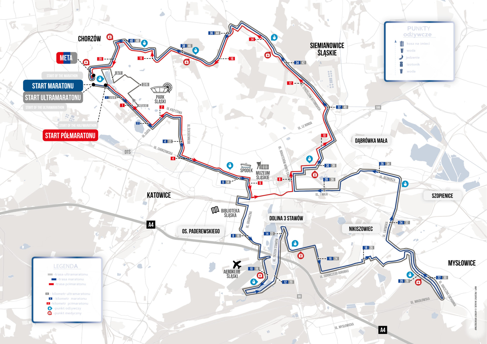 Mapa Silesia Marathon 2024