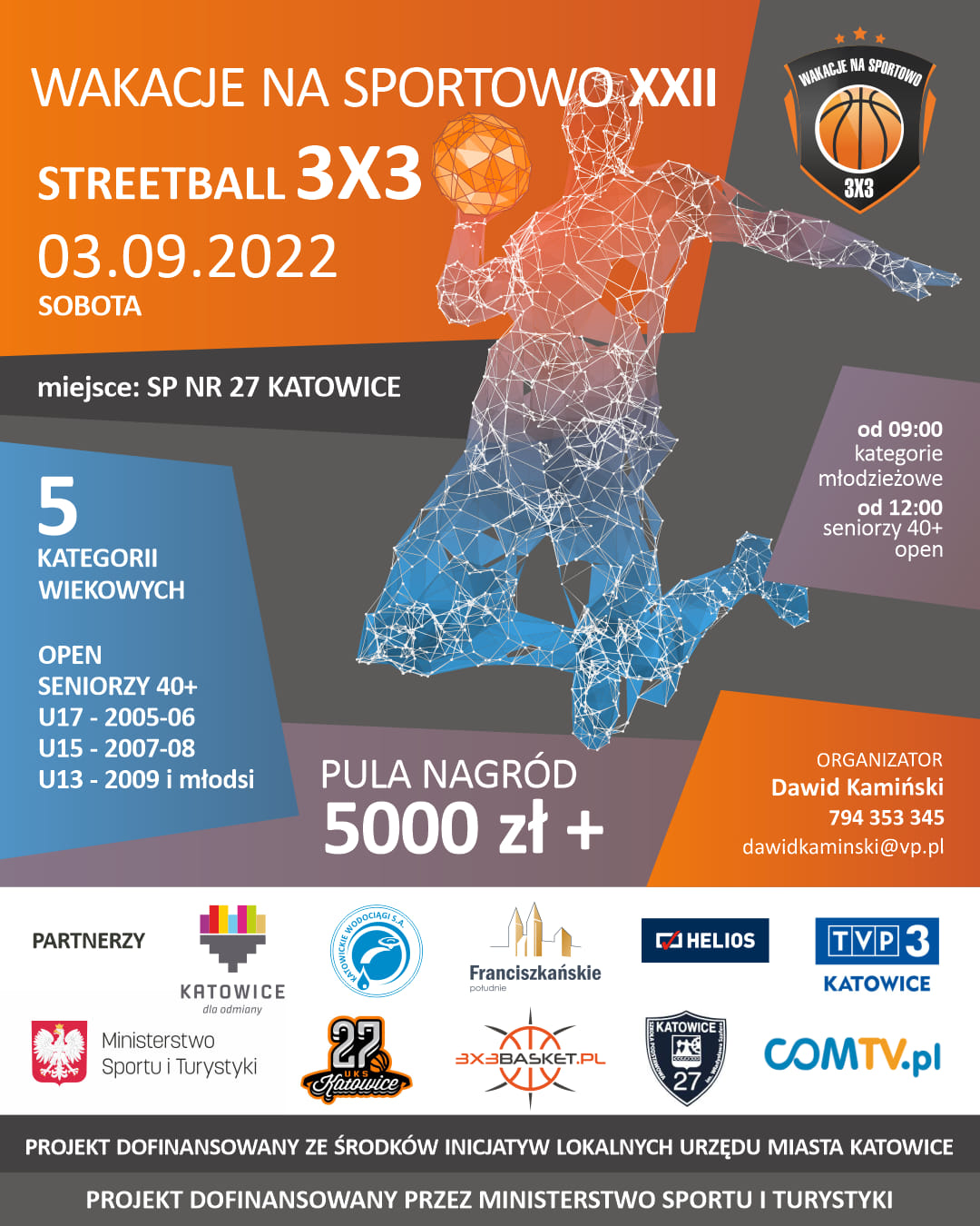 Plakat XXII Streetball 3x3 w Katowicach