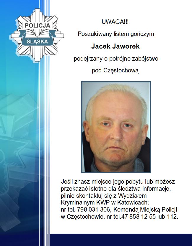 Fot. Policja Śląska. Poszukiwany Jacek Jaworek