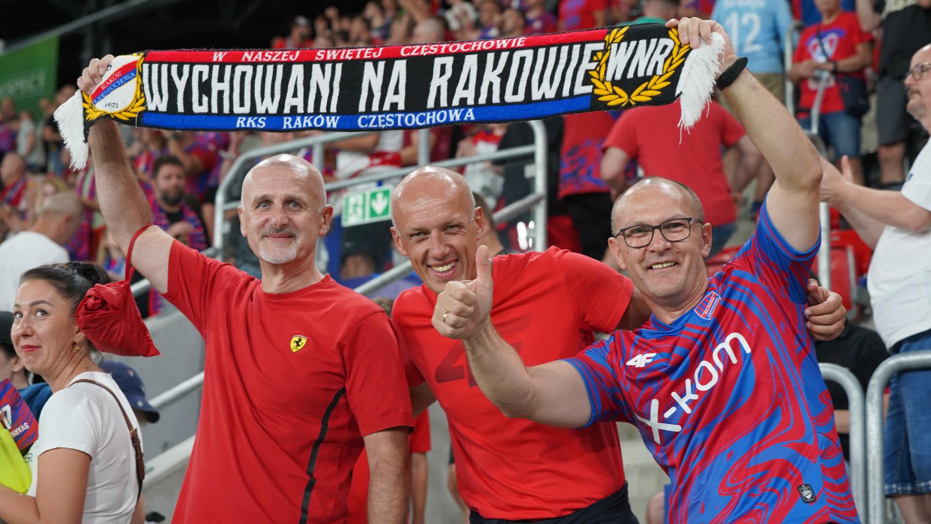 Kibice na meczu Raków Częstochowa-FC Kopenhaga w Sosnowcu