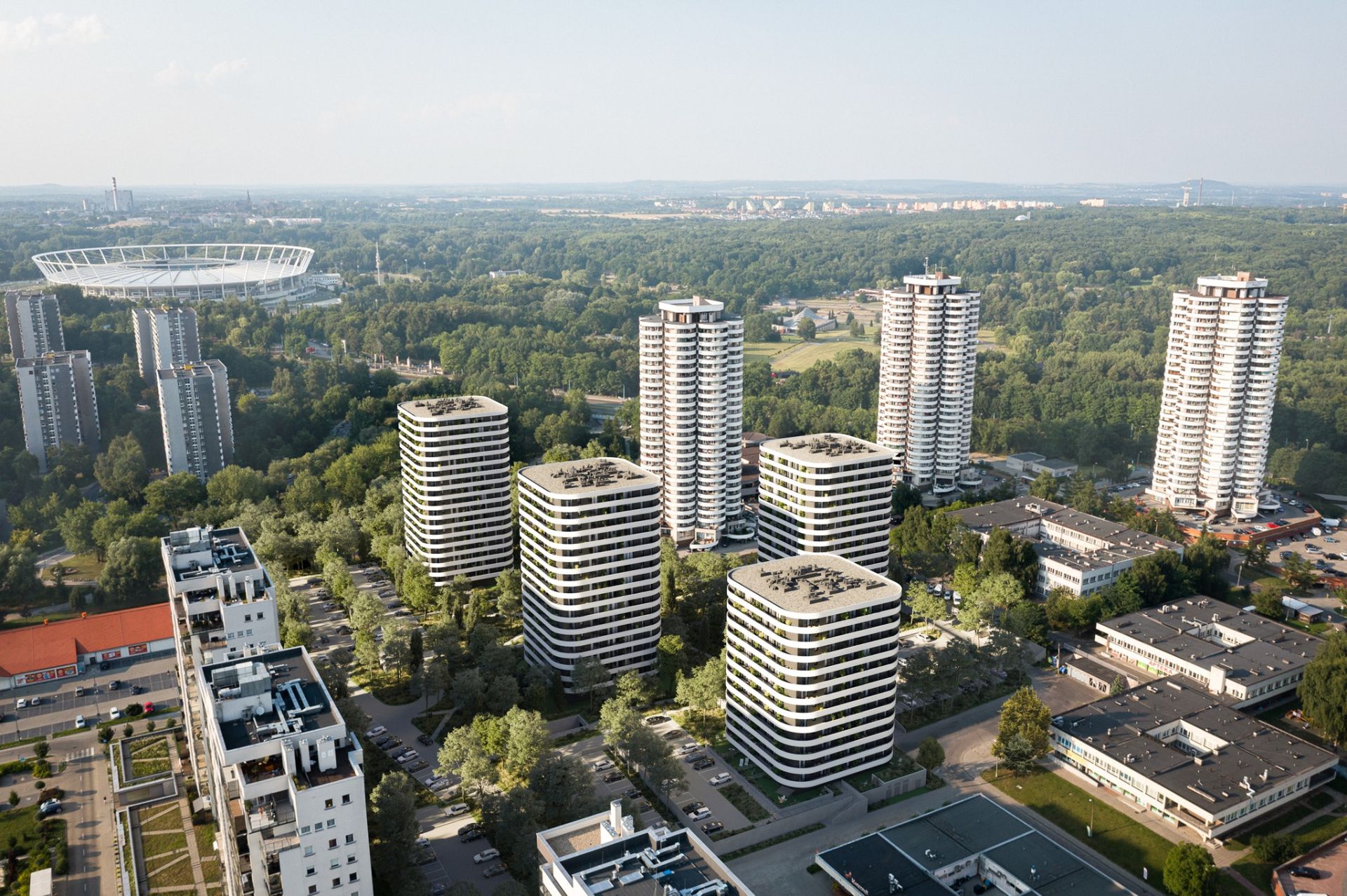 Nowe budynki na Osiedlu Tysiąclecia w Katowicach - wizualizacja