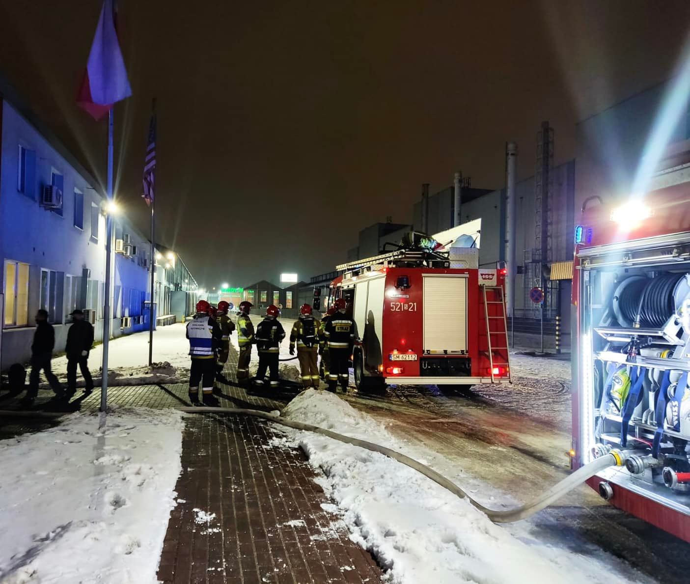 Fot. KM PSP w Katowicach. Pożar w zakładzie produkcyjnym na ul. Baildona