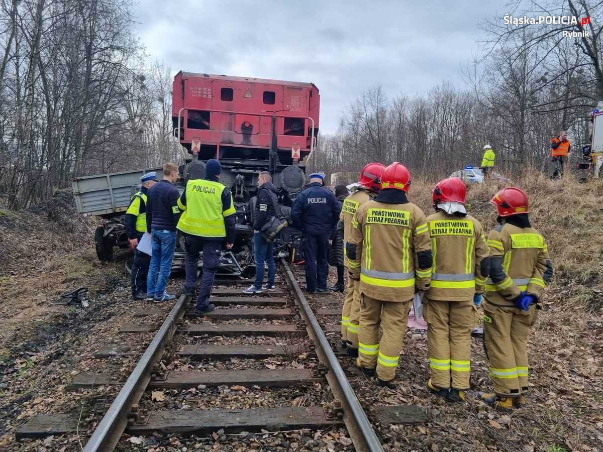 Fot. Śląska Policja/Rybnik. Zdjęcia wypadku kolejowego